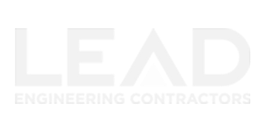 LEAD ENGINEERING CONTRACTORS text; A has triangular cutout.